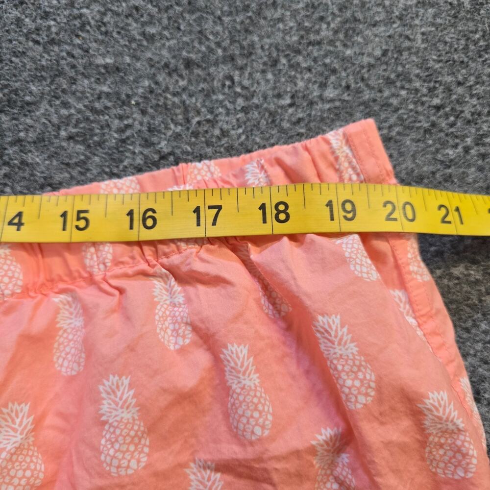 J Crew Pajamas Women Size 2X Orange Pineapples Button Up Short Set Lounge Preppy - Picture 11 of 13